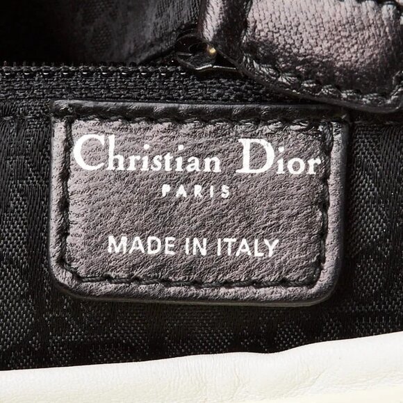 Christian Dior Dark White Cannage Quilted Patent Leather Large Lady Dior Bag - Picture 11 of 12